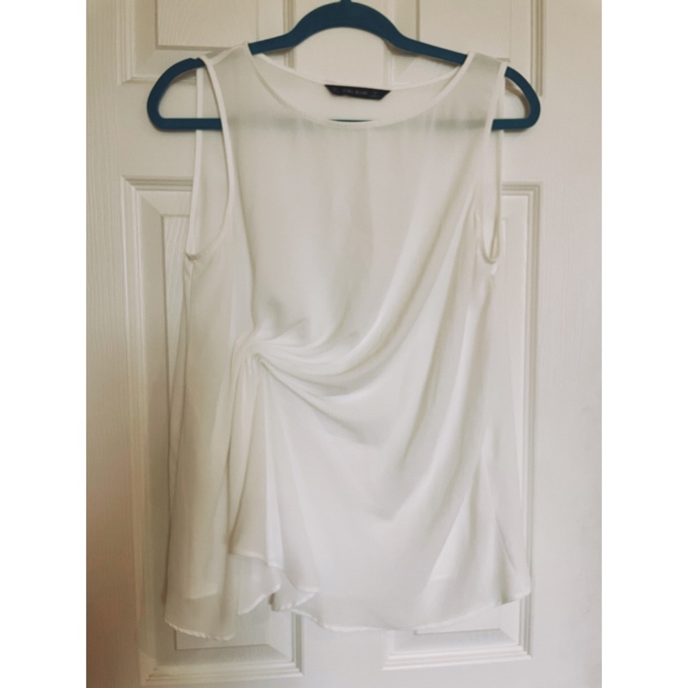 Zara sleeveless ruched blouse